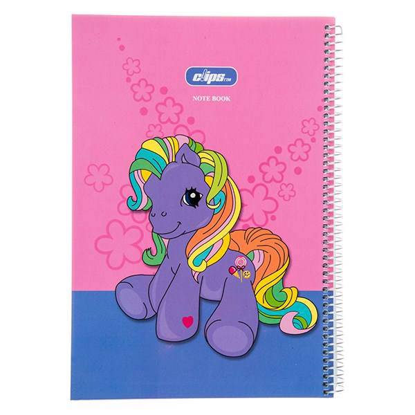 دفتر 100 برگ کلیپس طرح پونی جلد شومیز، Clips 100 Sheets Ring Cover Pony Design Notebook