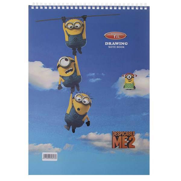 دفتر نقاشی 30 برگ کلیپس طرح مینیون 2 جلد شومیز، Clips 30 Sheets Minion 2 Design Soft Cover Painting Notebook