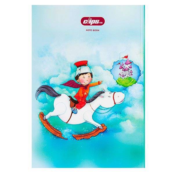 دفتر 80 برگ کلیپس طرح پسر شوالیه جلد شومیز، Clips 80 Sheets Traditional Boy Knight Design Soft Cover Notebook