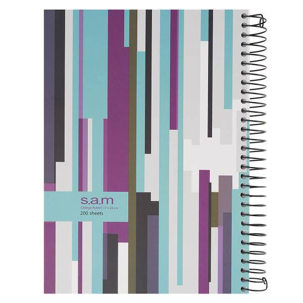 دفتر مشق سم طرح راه راه عمودی، Sam Vertical Stripped Design Homework Notebook