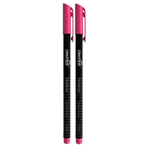 روان نویس اونر مدل Black Body 0.4 Pink - بسته دو عددی، Owner Black Body 0.4 Pink Rollerball Pen - Pack of 2