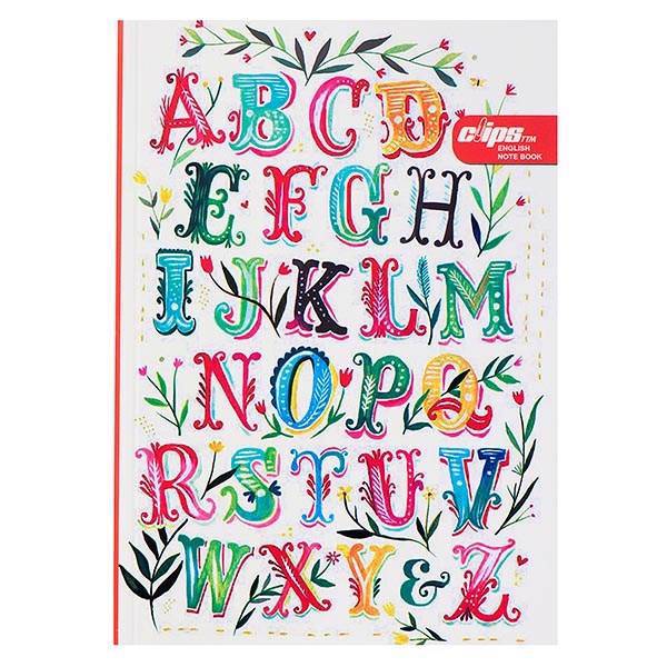 دفتر زبان کلیپس طرح باغ الفبا، Clips Alphabet Garden English Notebook
