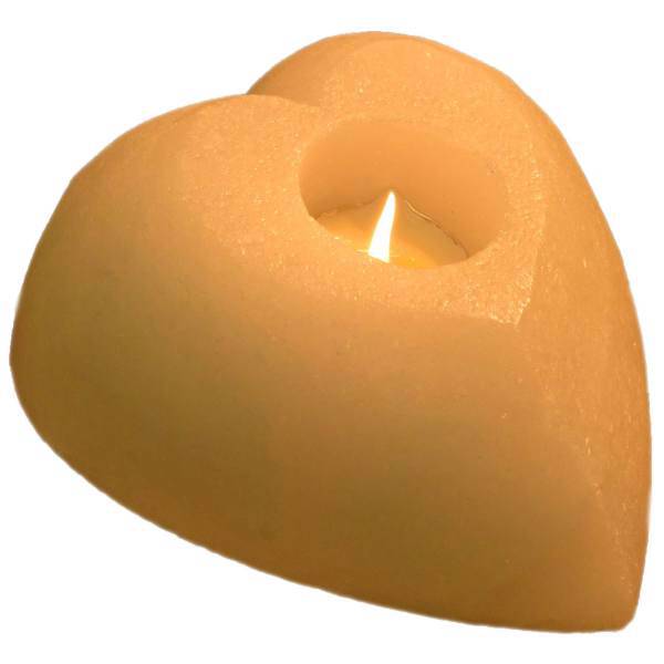 شمعدان سنگ نمک طب سنگ طرح جاشمعی قلب کد TA-40131، Tebsang Heart TC-40131 Salt Stone Candlestick