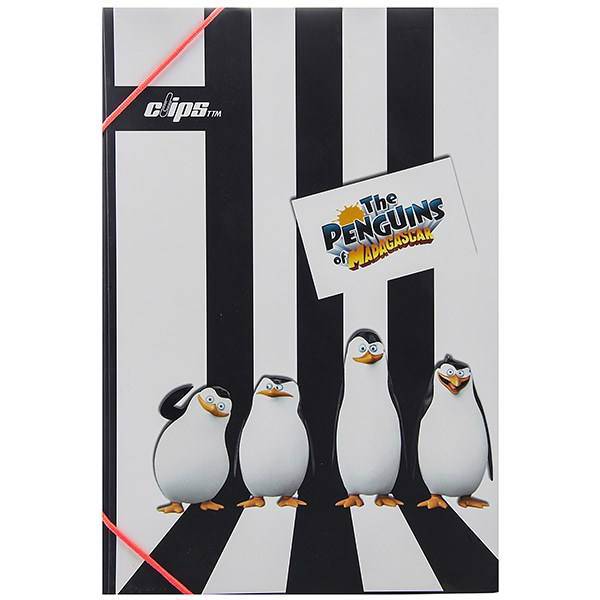 پوشه کش دار کلیپس طرح پنگوئن، Clips Pinguin Design Rubber Folder