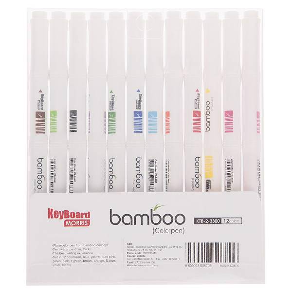 ماژیک رنگ آمیزی 12 رنگ کیبورد موریس مدل Bamboo، Keyboard Morris Bamboo 12 Color Painting Marker