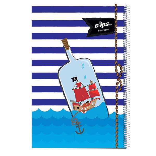 دفتر نقاشی 50 برگ کلیپس طرح بطری جلد شومیز، Clips 50 Sheets Bottle Design Soft Cover Notebook
