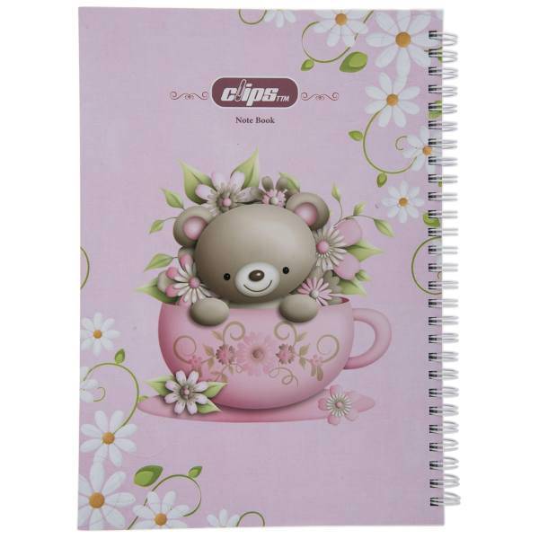 دفتر مشق کلیپس طرح خرس، Clips Bear Design Homework Notebook