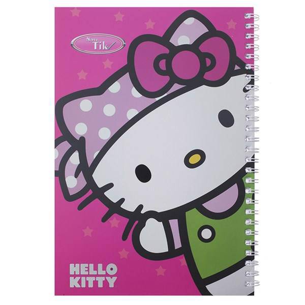 دفتر 50 برگ کلیپس طرح هلو کیتی 2 جلد شومیز، Clips 50 Sheets Hello Kitty 2 Design Soft Cover Notebook