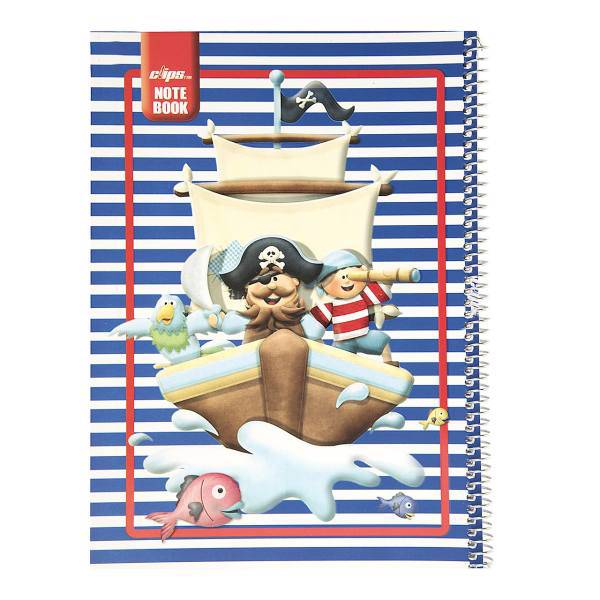 دفتر مشق کلیپس طرح دزدان دریایی، Clips Pirates Design Notebook