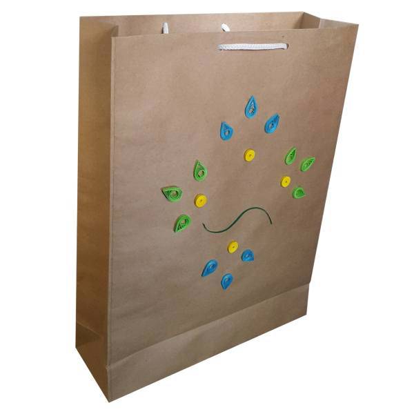 پاکت هدیه عمودی طرح گل ملیله MRK6، Large Vertical Gift Bag Malile MRK6