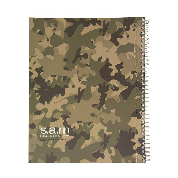 دفتر مشق سم طرح ارتشی 2، Sam Military Design 2 Homework Notebook Spiral-Bound