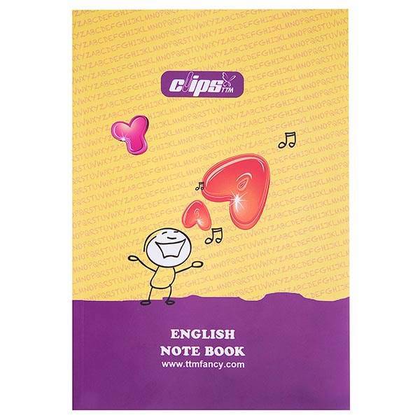 دفتر زبان 80 برگ کلیپس طرح الفبای موسیقی جلد شومیز، Clips 80 Sheets Traditional Music Alphabet Design Soft Cover English Notebook