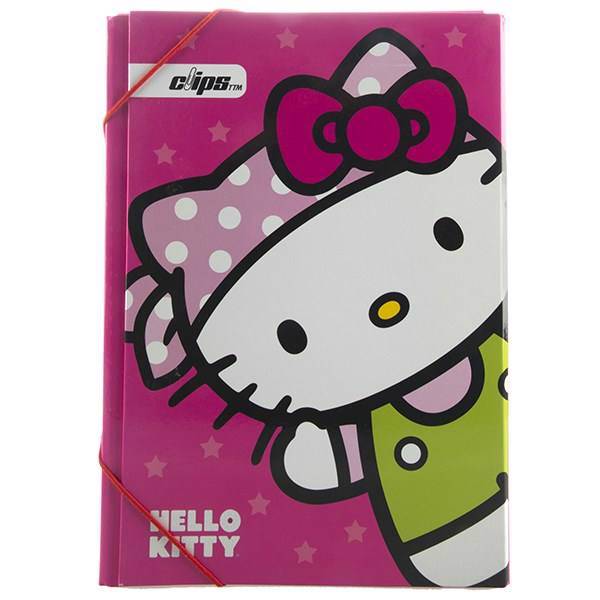 پوشه کش دار کلیپس طرح هلو کیتی، Clips Rubber Hello Kitty Design Folder