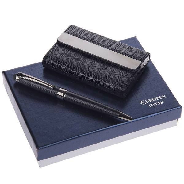 ست خودکار استایلوس و کیف کارت ویزیت یوروپن مدل Totak، Europen Totak Stylus Pen and Name Card Holder Set