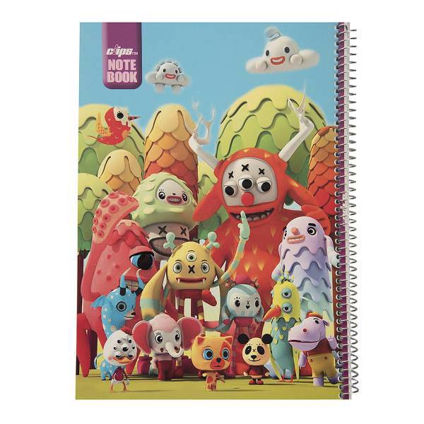 دفتر مشق کلیپس طرح جنگل هیولاها، Clips Monsters Jungle Design Notebook