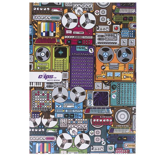 دفتر مشق کلیپس طرح استودیوی موسیقی 80 برگ، Clips Music Studio Design Homework Notebook