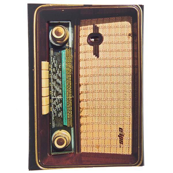 دفتر 100 برگ کلیپس مدل کلاسوری طرح رادیو سایز A4، Clips 100 Sheets A4 Hard Cover Radio Design Ring Binder Notebook