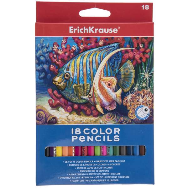 مداد رنگی 18 رنگ اریک کراوزه مدل EK32879، ErichKrause EK32879 18 Color Pencils