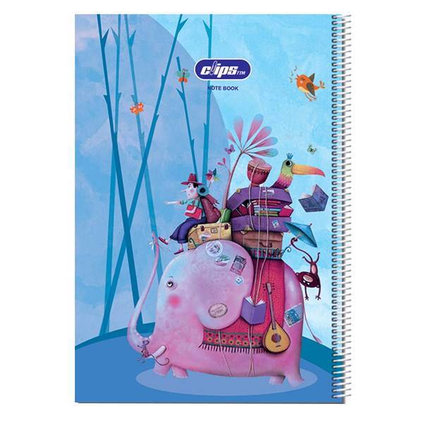 دفتر نقاشی 50 برگ کلیپس طرح مسافر 2 جلد شومیز، Clips 50 Sheets Traveller Design 2 Soft Cover Drawing Notebook