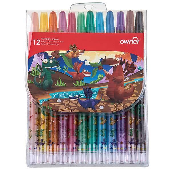 مداد شمعی اونر مدل پیچی - بسته 12 رنگ، Own Twistable Crayon - Pack of 12