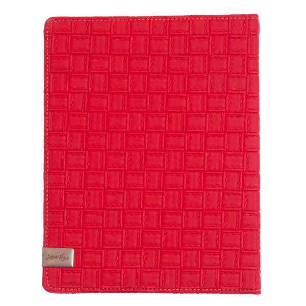 دفتر کلاسوری دوکا دفتر طرح چرم مدل 100-607 رنگ قرمز، DokaDaftar Leather 607-1007 Binder Notebook