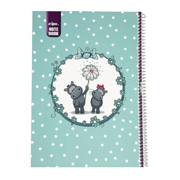 دفتر مشق کلیپس طرح اسب آبی، Clips Rhino Design Notebook