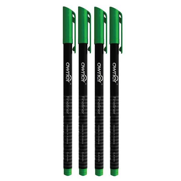 روان نویس اونر مدل Black Body 0.4 Light Green - بسته 4 عددی، Owner Black Body 0.4 Light Green Rollerball Pen - Pack of 4