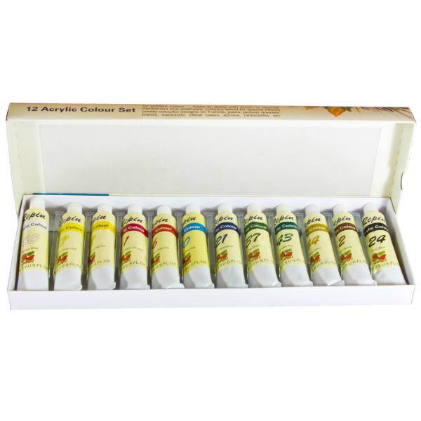 رنگ اکریلیک 12 رنگ رپین حجم 22 میلی لیتر، Repin 12 Color Acrylic 22ml