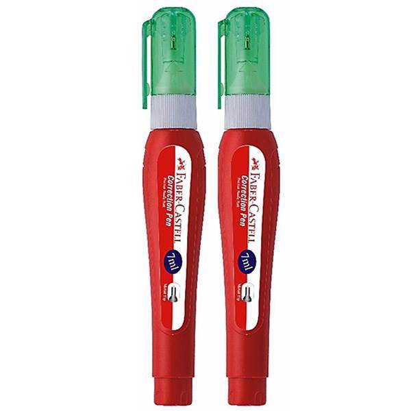 غلط گیر قلمی فابر کاستل مدل متال تیپ - بسته 2 عددی، Faber-Castell Metal Tip Correction Pen - Pack of 2