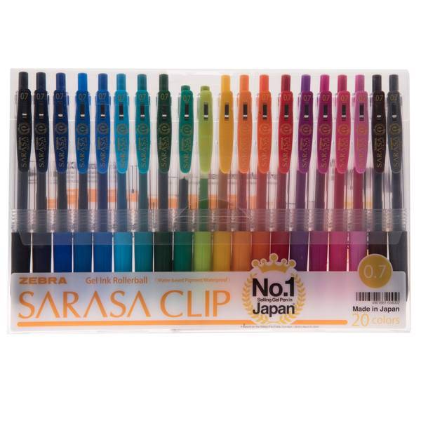 روان نویس 20 رنگ زبرا مدل Sarasa Clip، Zebra Sarasa Clip 20 Color Rollerball Pen