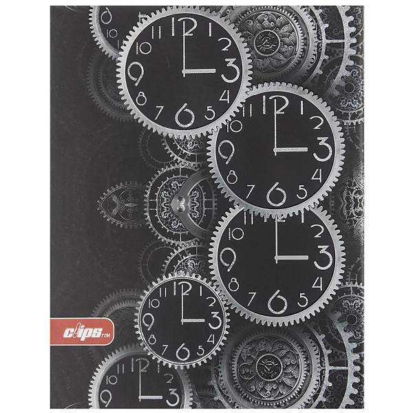 دفتر کلاسوری کلیپس طرح ساعت، Clips Clock Design Ring Binder Notebook
