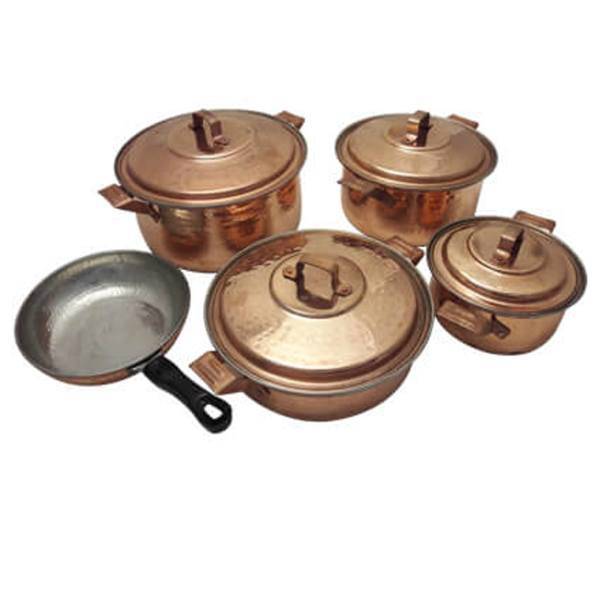 سرویس قابلمه 9 پارچه مسی زنجان کد 1370، Zanjan Copper Cookware Set 9Pcs 1370