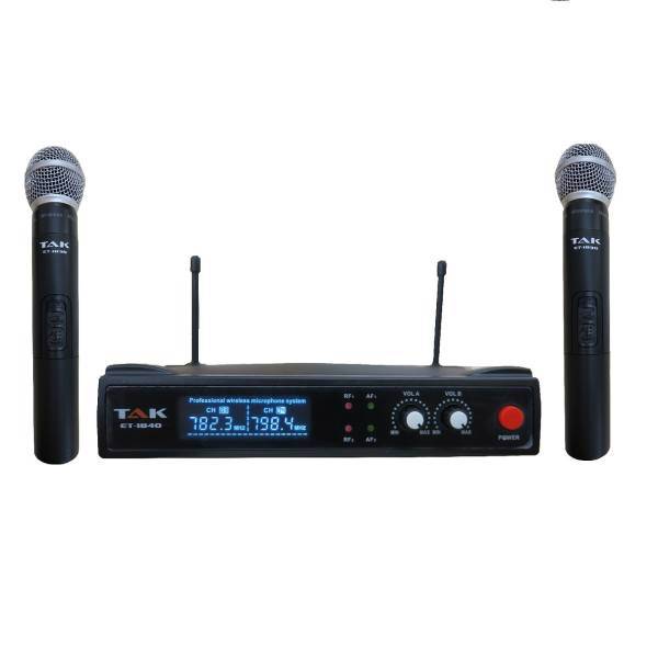 میکروفن بی سیم دو دستی اکو تک مدل ET-1840، ECHOTAK wireless two handle microphones model ET-1840