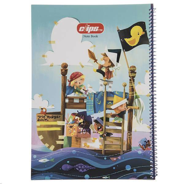 دفتر مشق کلیپس طرح دزدان دریایی کوچک، Clips Little Pirates Design Homework Notebook