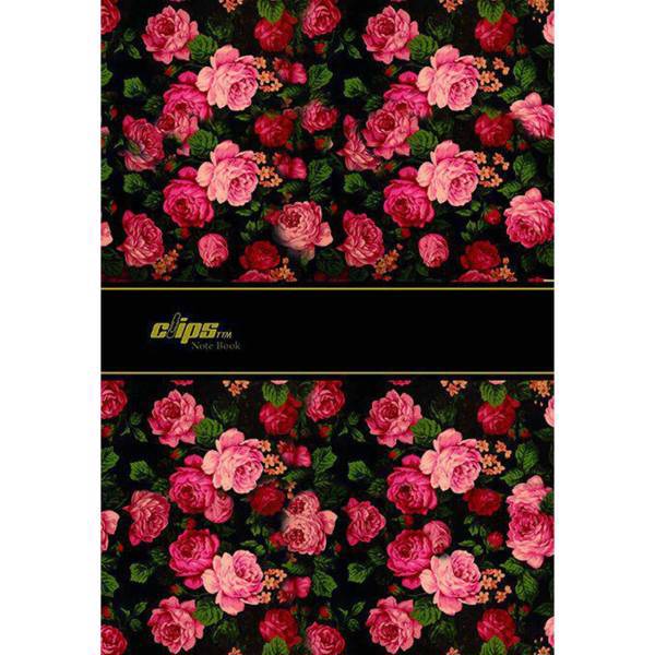 دفتر مشق کلیپس طرح گل رز زمینه مشکی، Clips Black Background Rose Flower Design Homework Notebook