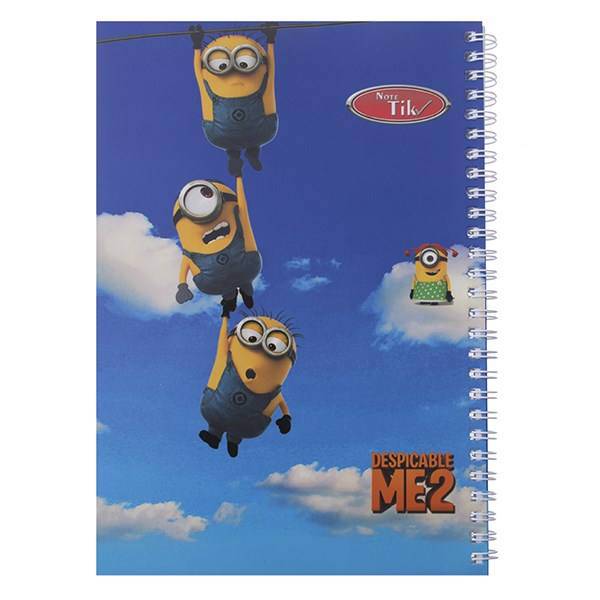 دفتر 80 برگ کلیپس طرح مینیون 2 جلد شومیز، Clips 80 Sheets Minion 2 Design Soft Cover Notebook