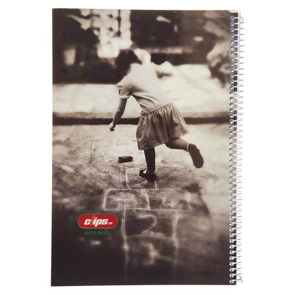 دفتر 100 برگ کلیپس طرح لی لی جلد شومیز، Clips 100 Sheets Ring Cover Hopscotch Design Notebook