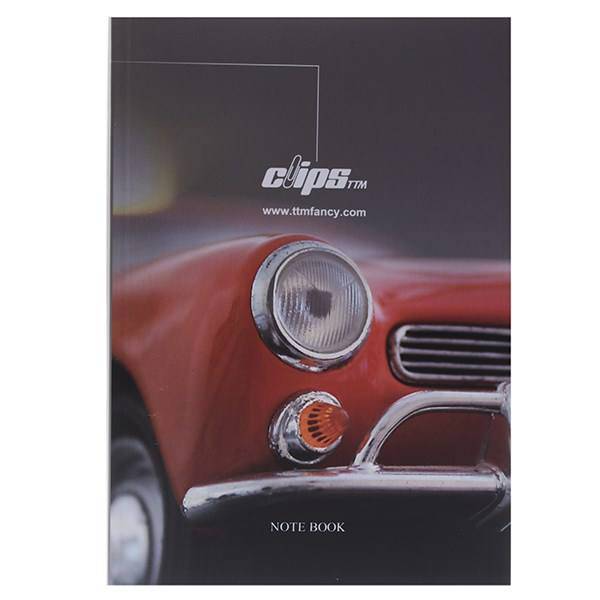 دفتر زبان 80 برگ کلیپس طرح ماشین جلد شومیز، Clips 80 Sheets Traditional Car Design Soft Cover English Notebook