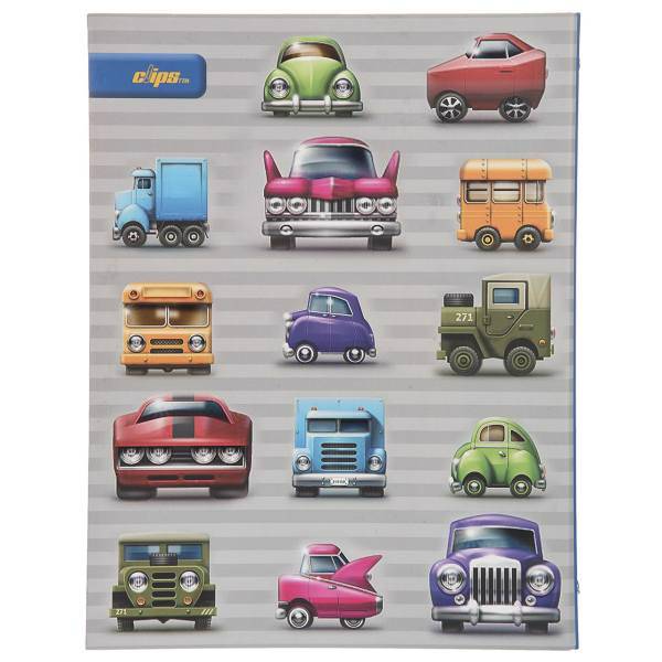 دفتر کلاسوری کلیپس طرح ماشین های قدیمی، Clips Old Cars Ring Binder Notebook