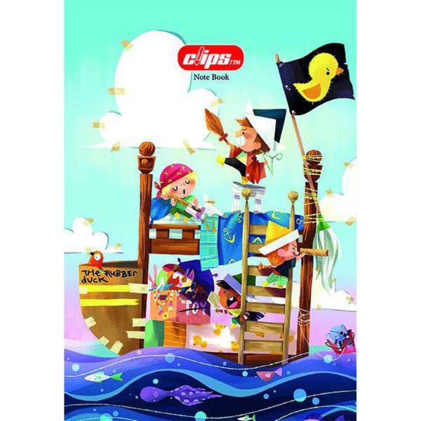 دفتر مشق کلیپس طرح دزدان دریایی کوچک، Clips Little Pirates Design Homework Notebook