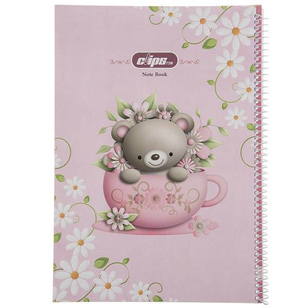 دفتر مشق کلیپس طرح خرس، Clips Bear Design Homework Notebook