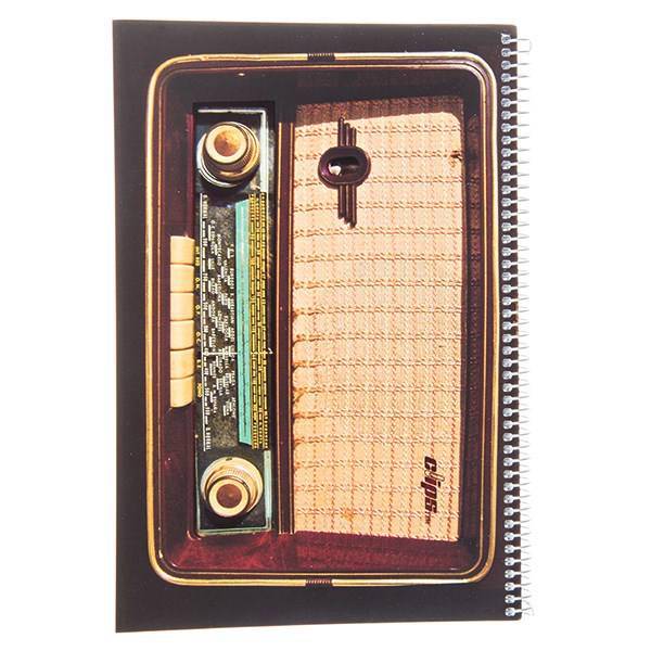 دفتر 80 برگ کلیپس طرح رادیو جلد شومیز، Clips 80 Sheets Radio Design Ring Cover Notebook