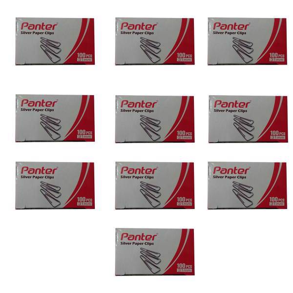 گیره کاغذ پنتر مدل سیلور بسته ی 10 عددی، silver paper clips