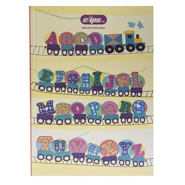 دفتر زبان کلیپس طرح قطار الفبا، Clips Alphabet Train English Notebook