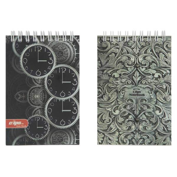 دفتر یادداشت کلیپس طرح ساعت و اسلیمی بسته 2 عددی، Clips Clock and Slimi Notebook Pack of 2