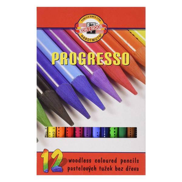 شمش گرافیت 12 رنگ کوه نور مدل 8756، Koh i Noor 8756 12 Color Woodless Coloured Pencils