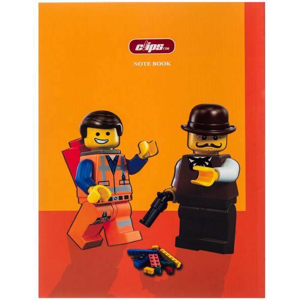 دفتر 50 برگ کلیپس طرح مردان لگویی جلد شومیز، Clips 50 Sheets Soft Cover Lego Men Design Notebook