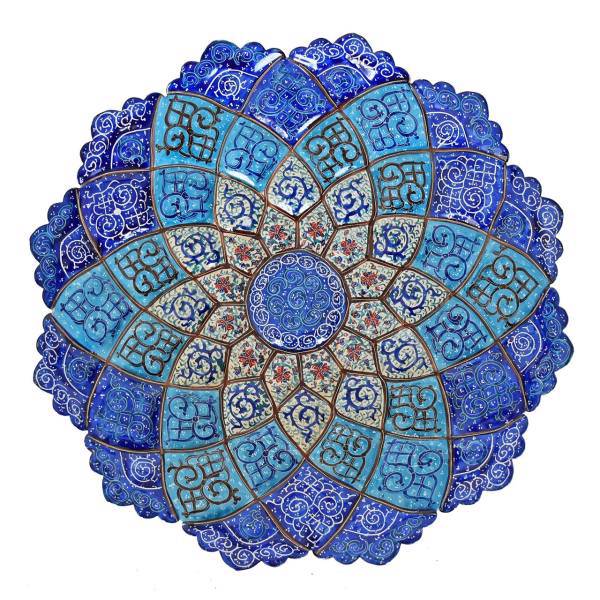 بشقاب مسی میناکاری شده سی دا طرح خطائی کد 01036 قطر 25 سانتی متر