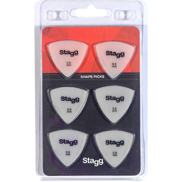 پیک گیتار استگ مدل SPELLIX6-0.6 بسته‌ شش عددی، Stagg SPELLIX6-0.6 Triangle Guitar Picks