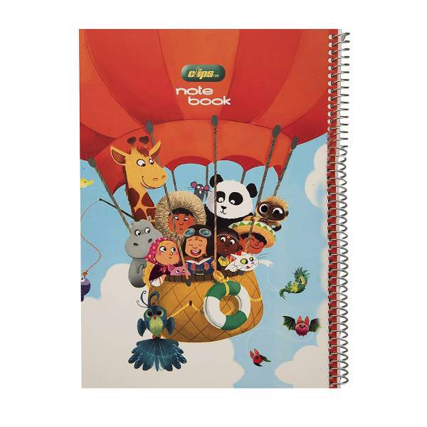 دفتر مشق کلیپس طرح بالن سواری، Clips Balloon Ride Design Notebook